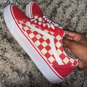 Red Checkered Vans